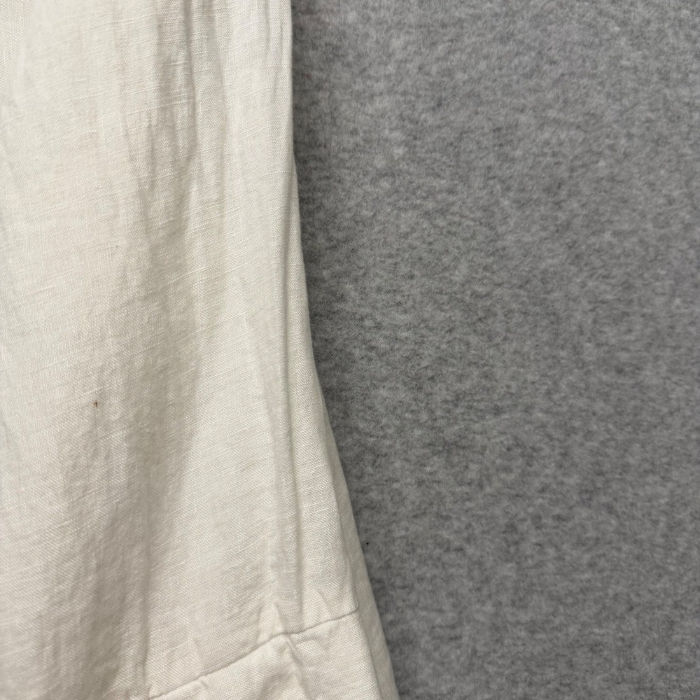 Boho Chic Linen Tunic Women XL White 3/4 Sleeve Relaxed Top Lagenlook Minimalist - Picture 8 of 14